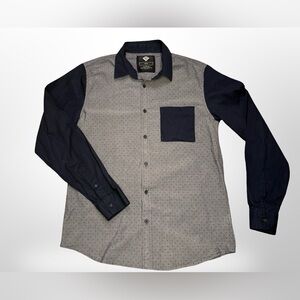 Cotton On Navy and Gray Polka Dot Casual Button Down Shirt